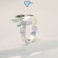 Nhẫn bạc nam trơn đẹp khắc tên bản nhỏ NNA0125 Trang Sức TNJ