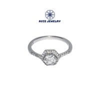 Nhẫn bạc nữ 925 AVIE Nhẫn Nữ Hoàng Quý phái Viên Kim Cương Nhân tạo Siêu Đẳng Cấp AVIE JEWELRY NAVIE0105