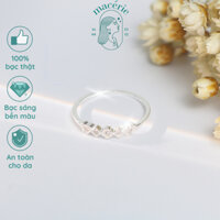 Nhẫn bạc nữ 925 đính đá tim may mắn dễ thương Macerie R015