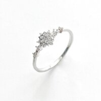 Nhẫn bạc nữ bông tuyết trắng dễ thương