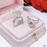 Nhẫn bạc nữ CHY SILVER đồng xu hoa sen đính đá dày dặn bạc thật