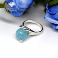 Nhẫn Bạc Nữ Đá Aquamarine Cao Cấp - Thương Hiệu Bảo Tín [bonus]