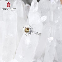 Nhẫn bạc nữ đá Citrine mệnh thổ kim - Ngọc Qúy Gemstones