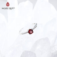 Nhẫn bạc nữ đá Garnet mệnh hỏa, thổ - Ngọc Quý Gemstones - Ni 17