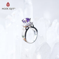 Nhẫn bạc nữ đá thạch anh tím mệnh hỏa. thổ - Ngọc Quý Gemstones - Ni 16