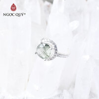 Nhẫn bạc nữ đá thạch anh tóc - Ngọc Quý Gemstones - Tóc xanh - Ni 16