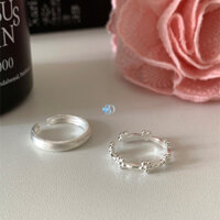 Nhẫn bạc nữ DEEP BLUE hoa trơn cách đều tự điều chỉnh size DEEP BLUE JEWELRY