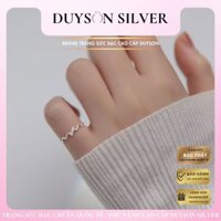 Nhẫn bạc nữ đeo ngón út dạng sóng, nhẫn tự điều chỉnh size DUYSON SILVER [NFKX5]