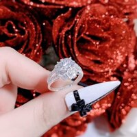 Nhẫn Bạc Nữ Đính Đá Cánh Hoa Sen - Nhẫn Nữ Đính Đá MiuNaKo_Silver