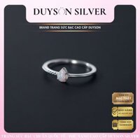 Nhẫn bạc nữ đính đá hình giọt nước đá Opal DUYSON SILVER [NKX17]]