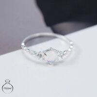 Nhẫn bạc nữ đính đá Moonstone ( đá mặt trăng) sáng lấp lánh - nhẫn bạc HOLOLAND ( tặng kèm hộp )