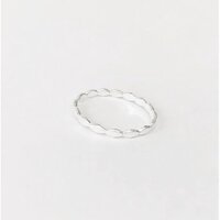 Nhẫn bạc nữ elip cá tính dáng trơn đơn giản dễ thương