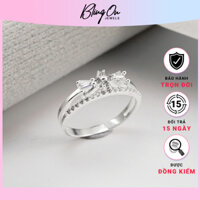 Nhẫn bạc nữ hình chiếc nơ đính đá đẹp - chuẩn bạc ta 8250
