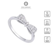 Nhẫn bạc nữ hình nơ đính đá bạc Ý cao cấp S925 - DOLI JEWELRY