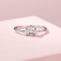 Nhẫn Bạc Nữ Hình Vương Miện, Nhẫn Bạc Xi Vàng Trắng Không Phai - N2653 - Bảo Ngọc Jewelry - Size4