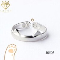 Nhẫn bạc nữ hở s925 freesize tai mèo Cute Cat Ear J0503 - AROCH Jewelry