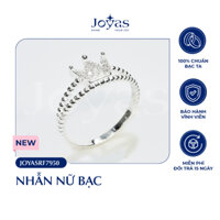 Nhẫn bạc nữ Joyas - Nhẫn nữ bạc vương miện đính đá - JOYASRF7950