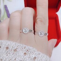 Nhẫn bạc nữ kim tiền chữ tài lộc chất liệu bạc s925 MS45a1 - Lộctrắng - 16mm