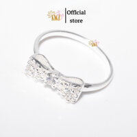 Nhẫn bạc nữ KWJ, hình nơ ổ đá hot mẫu mới.