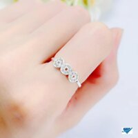 Nhẫn bạc nữ mặt kim tiền chất liệu bạc s925 MS44a - Trắng - 15