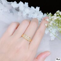 Nhẫn bạc nữ mặt kim tiền chất liệu bạc s925 MS44a - Vàng - 15