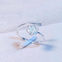 Nhẫn bạc nữ mẫu hoa sen đính đá LIGO  N15