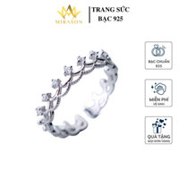Nhẫn Bạc Nữ MIRASON Vương Miện Nạm Đá Freesize - Nhẫn Nữ Bạc 925 Crown