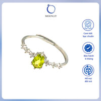 Nhẫn bạc nữ MOONLIT đá Peridot - Personal color mùa Xuân