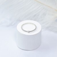 Nhẫn bạc nữ NgọcHY NH-BNHY21&22, Nhẫn BI BẠC ĐÍNH ĐÁ OPAL TRẮNG  1,2mm