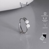 Nhẫn Bạc Nữ, Nhẫn Đính Hạt Trai Phong Cách Nhẹ Nhàng Thanh Lịch Yinbe Silver  Freesize Bạc 925 YR012