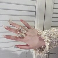 Nhẫn bạc nữ Nhím Sweeties, nhẫn bạc 925 nữ đính đá hình bướm