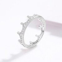 Nhẫn bạc nữ PMJ hình vương miện nạm đá sang trọng, nhẫn nữ crown cá tính xinh xắn PMJSN0314