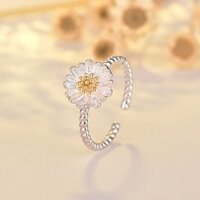 Nhẫn Bạc Nữ S925 Italy Hình Hoa Cúc Nhỏ Kiểu Dáng Hàn Quốc Xinh N01 Mẫu Mới Nhất