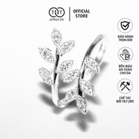 Nhẫn Bạc Nữ s925 kiểu FREESIZE phiến lá cá tính - T&T Jewelry cao cấp NN086