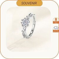 Nhẫn bạc nữ SOUVENIR S999 đính đá CZ cao cấp hình cỏ 4 lá Kalani_116042