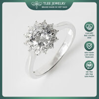 Nhẫn bạc nữ TLEE cánh hoa sen đính đá cao cấp TLEE JEWELRY A0222