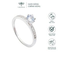 Nhẫn bạc nữ TLEE Jasmine Prince nạm đá sang trọng A0162