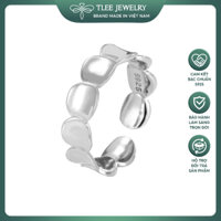 Nhẫn bạc nữ TLEE, nhẫn ngón út hạt tròn tiếp nối bản nhỏ xinh xắn TLEE JEWELRY
