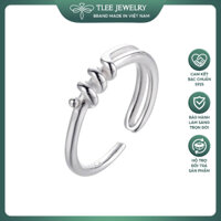 Nhẫn bạc nữ TLEE, nhẫn ngón út móc nối xoắn basic TLEE JEWELRY