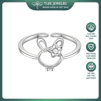 Nhẫn bạc nữ TLEE, nhẫn thỏ hoa dễ thương tự điều chỉnh size TLEE JEWELRY