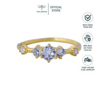 Nhẫn bạc nữ TLEE Snow Princess Fre mạ vàng 14k đính đá cao cấp TleeJewelry A0139