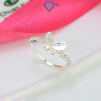 Nhẫn bạc nữ TNJ hình bướm đính đá mini cao cấp sang chảnh, khắc tên miễn phí NN0389 - Trang Sức TNJ