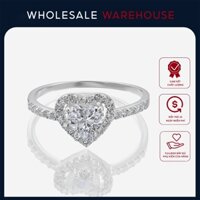 Nhẫn bạc nữ trái tim lấp lánh 8195SV - Nhẫn cầu hôn trái tim bạc ta cho mùa Valentine