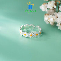 Nhẫn Bạc Nữ VANZZY JEWELRY  hoa cúc nhị vang xinh tươi tùy chỉnh size TH2