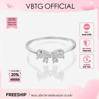 Nhẫn bạc nữ VBTG hình nơ đính đá nữ tính - Nhẫn bạc ta cao cấp VBTG8197SV