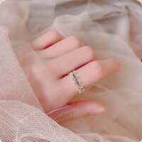 Nhẫn bạc nữ vương miện crown nạm đá Melusa N48