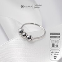 Nhẫn bạc nữ xi vàng 14k 3 bi cao cấp - Clara Jewelry N00036