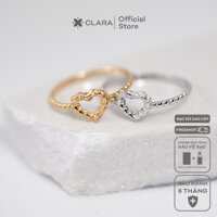 Nhẫn bạc nữ xi vàng 14k trái tim thắt bính cao cấp - Clara Jewelry N00042
