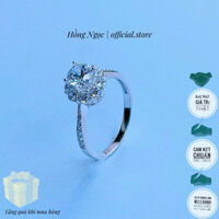 Nhẫn bạc nữ HN.official.store-Nhẫn nữ hoa sen lạm đá lấp lánh