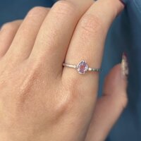 Nhẫn bạc S925 𝐃𝐞𝐚𝐫 𝐝𝐚𝐫𝐥𝐢𝐧𝐠 thiết kế cổ điển vintage đính đá Amethyst thạch anh tím may mắn, hạnh phúc
